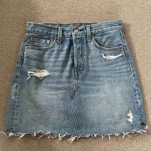 Levi's Premium High Waisted Denim Skirt with Button Fly